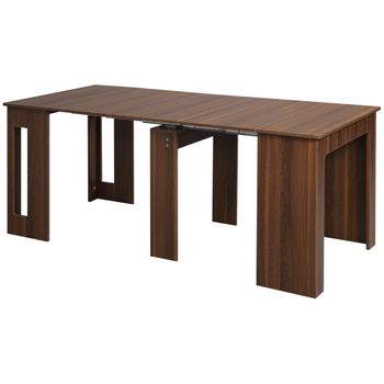 Mesa De Comedor De Melamina De Madera Homcom 180x85x75 Cm-marrón