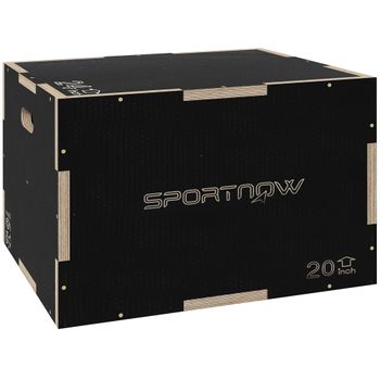 Cajón Pliométrico Sportnow Madera De Haya, 61x51x41 Cm, Negro