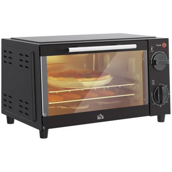 Mini Horno Eléctrico 9l 750w Con Temperatura Ajustable Homcom