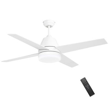 Ventilador De Techo Con Luz 46w Ø129 Cm Motor Dc Con 4 Aspas Homcom