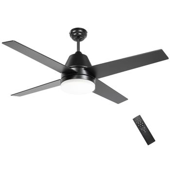 Ventilador De Techo Con Luz 46w Ø129 Cm Motor Dc Con 4 Aspas Homcom