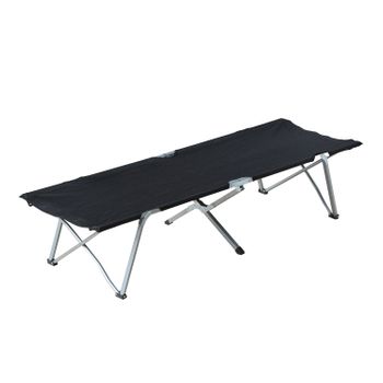 Cama De Camping Outsunny Metal Tela Oxford, 193x64x40 Cm, Negro