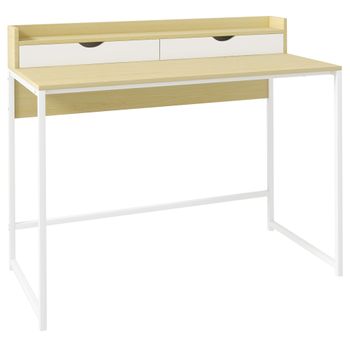 Mesa Escritorio De Acero Mdf Homcom 106x50x89 Cm Blanco