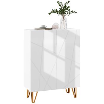 Mueble Zapatero De Recibidor De Melamina Homcom 72x31,5x95 Cm Blanco