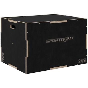 Cajón Pliométrico Sportnow Madera De Haya, 76x61x51 Cm, Negro