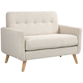 Sofá De 2 Plazas De Poliéster Espuma Homcom 114x71x82 Cm Beige