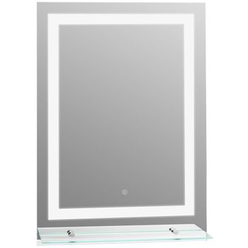 Espejo De Baño De Vidrio Aluminio Kleankin 70x50 Cm Plata