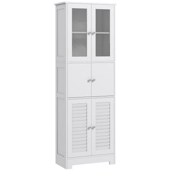 Columna De Baño De Mdf Homcom 60x30x170,5 Cm Blanco