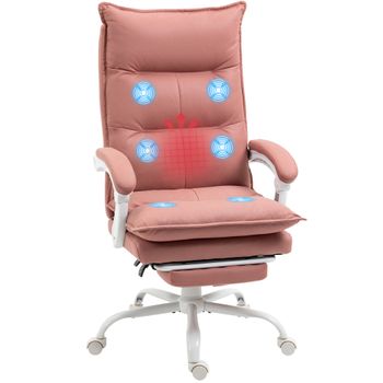 Silla De Masaje De Poliéster Espuma Acero Vinsetto 66x74x121,5cm Rosa