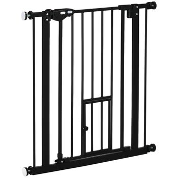 Barrera De Seguridad De Acero 74-80x76,2 Cm-pawhut. Negro