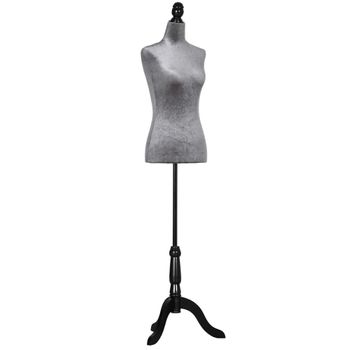 Maniquí De Costura De Espuma Metal Homcom 36x168 Cm Gris