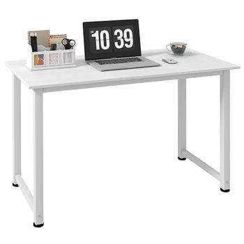 Mesa De Escritorio De Melamina De Madera Homcom 120x60x76 Cm Blanco