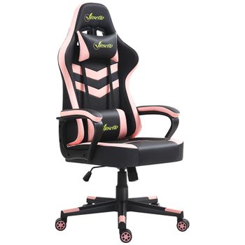 Silla Gaming De Plástico Espuma Vinsetto 61x70x121-129 Cm Rosa