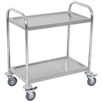 Carrito Auxiliar De Acero Inoxidable Homcom 70,5x40,5x81 Cm Plata