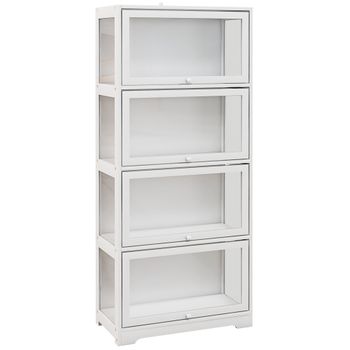 Vitrina De Coleccionista De Acrílico Mdf Homcom 59x30x139 Cm Blanco