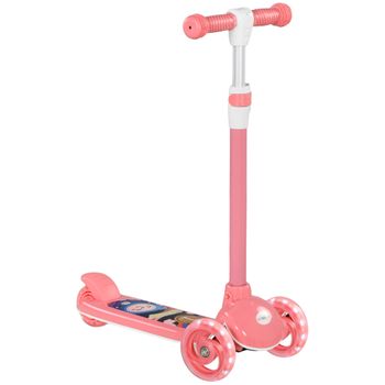 Patinete Para Niños De 2-6 Años Con 3 Ruedas Luces Led Rosa Aiyaplay