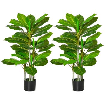 Plantas Artificiales De Peva Pe Homcom Ø15x95 Cm Verde