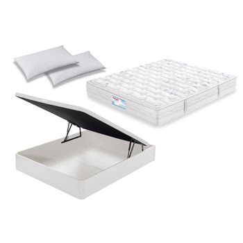 Colchón Airvex Flex Nexus Visco 150x190 + Canapé Abatible Flex Blanco + 2 Almohadas Flex