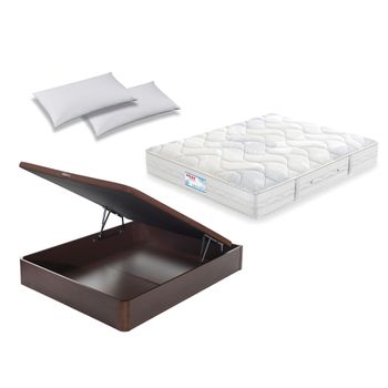 Colchón Flex Habana 135x190 + Canapé Abatible Flex Wengué + 2 Almohadas Flex