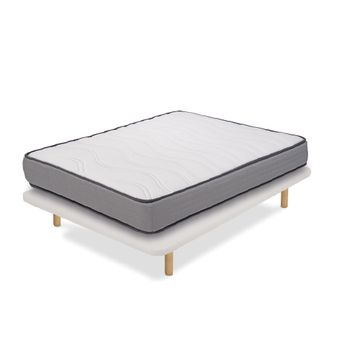 Colchon Flex Airvex Supreme 135x190 + Tapiflex Beige con patas + 2  Almohadas Hipoalergénicas