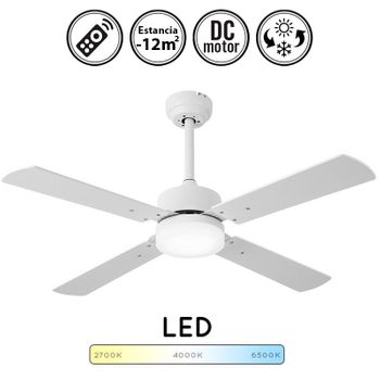 Ventilador De Techo Silencioso, Motor Dc Eficiente, Mando A Distancia,  Temporizador, Memoria De Color, Patras 24w Color Blanco con Ofertas en  Carrefour