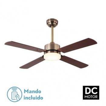 Ventilador 18w Dc Hupe Cuero 4 Asp.6 Vel.107d Remoto,memoria Y Temp.3000-4000-6000k