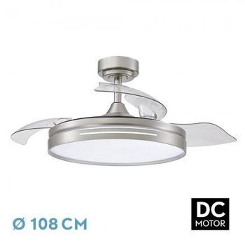 Ventilador De Techo Fabrilamp Micenas Níquel Retráctil Ø108cm