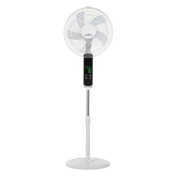 Akunadecor - Ventilador De Pie Metal Blanco Rodium