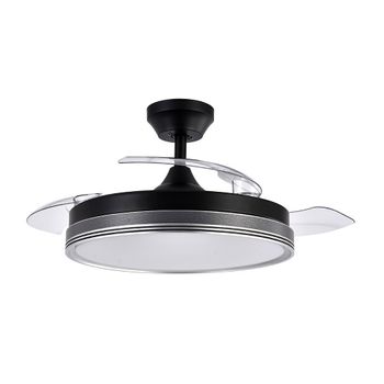 Akunadecor - Ventilador De Techo Metal Negro Escarcha