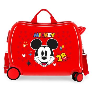 Maleta Infantil 2 Ruedas Multidireccionales Mickey Get Moving Rojo 50cm