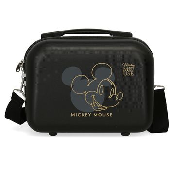Neceser Abs Mickey Outline Adaptable Gris Antracita