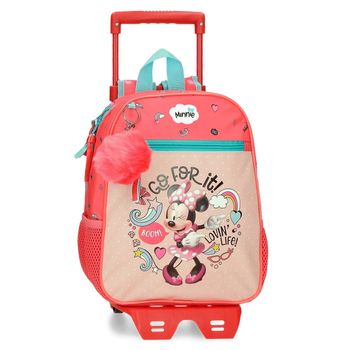 Mochila Preescolar Minnie Lovin Life 28cm Con Carro