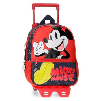 Mochila Preescolar Mickey Mouse Fashion 28cm Con Carro