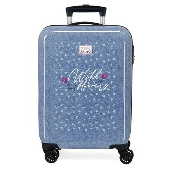 Maleta De Cabina Movom Wild Flowers Rígida 55cm Denim