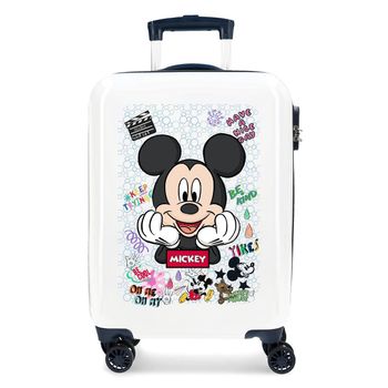 Maleta De Cabina Mickey Be Cool Rígida 55 Cm Blanco