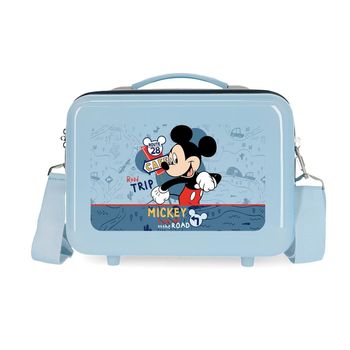 Neceser Abs Mickey Road Trip Adaptable Azul Claro