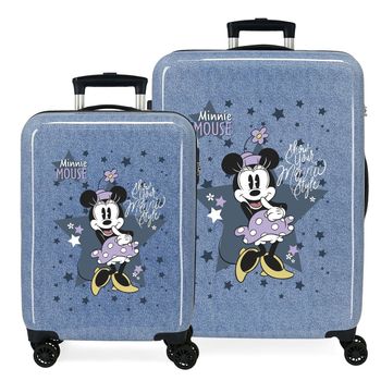 Juego De Maletas Minnie Style Rígidas 55-68cm Denim