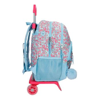 Mochila Escolar Adap. 2c 44cm C/ Carro Pepe Jeans Aide Azul