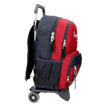 Mochila Escolar Adap. 45cm 2c C/ Carro Pepe Jeans Clark Vermelha