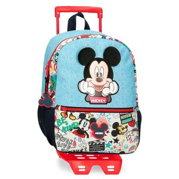 Mochila De Paseo Mickey Be Cool 32cm Con Carro