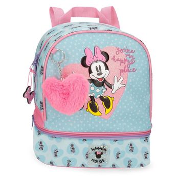 Mochila Minnie My Happy Place 28cm Con Porta Merienda