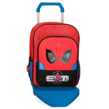 Mochila Escolar Spiderman Protector Con Carro