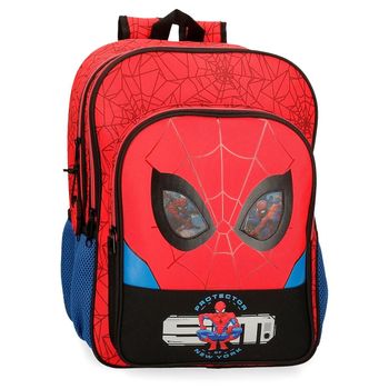 Mochila 40cm Spiderman Protector Adaptable Dos Compartimentos