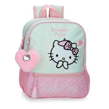 Mochila Preescolar Hello Kitty Paris 28cm Adaptable A Carro