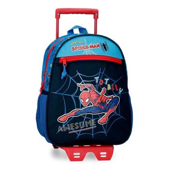 Mochila Spiderman Totally Awesome 33cm Con Carro