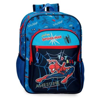 Mochila Escolar Spiderman Totally Awesome 40cm Adaptable A Carro