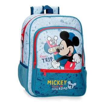 Mochila Escolar Mickey Road Trip 38cm Adaptable A Carro