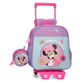 Mochila Guardería Minnie Today Is My Day Con Carro 25 Cm