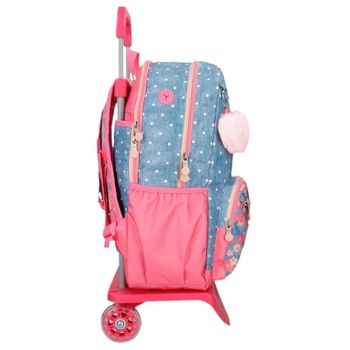 Mochila Escolar Adap. 42cm 2c C/ Carro Enso Little Dreams Azul