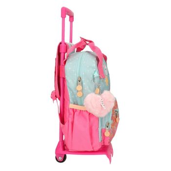 Mochila Pré-escolar Adap. 28cm C/ Carro Enso Balloons Turquesa